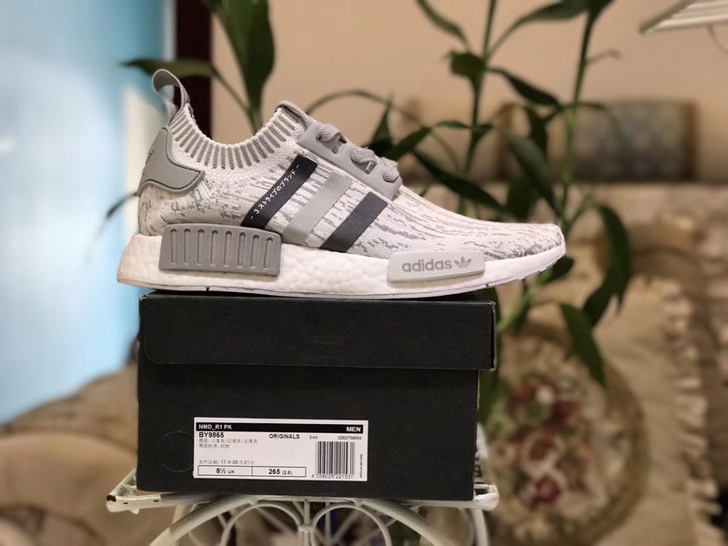 Authentic Adidas NMD R1 Boost“Grey and White” GS